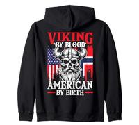 Viking Blood American By Birth Norway Pride Felpa con Cappuccio