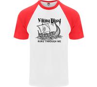 Viking Blood Runs Through Me Canotta T-Shirt Baseball Uomo S-3XL Cotone