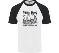 Viking Blood Runs Through Me Canotta T-Shirt Baseball Uomo S-3XL Cotone