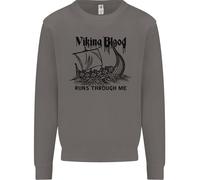 Viking Blood Runs Through Me Nave Vela Uomo Felpa Maglione