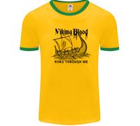 Viking Blood Runs Through Me Nave Vela Uomo Ringer T-Shirt