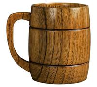 Viking - Boccale da birra in legno con capacità di 680 ml, design vintage a botte per uomo, ideale per birra, caffè e altro ancora