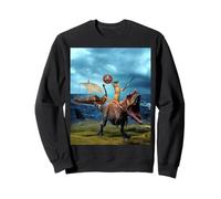 Viking Cat Riding Dinosaur Cat Humor Cats Lover Felpa