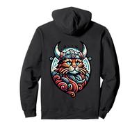 Viking Cat Warrior Nordic Norse per Donne, Uomini, Bambini Felpa con Cappuccio
