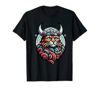 Viking Cat Warrior Nordic Norse per donne, uomini, bambini Maglietta