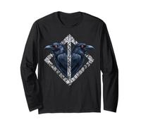 VIKING CELTIC HUGINN & MUNINN ODIN'S NORSE MITOLOGIA RAVENS Maglia a Manica