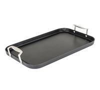 Viking Culinary - Piastra a doppio bruciatore antiaderente anodizzata, manici ergonomici, adatta al forno, funziona su piani cottura elettronici, in ceramica e a gas, 45,7 cm