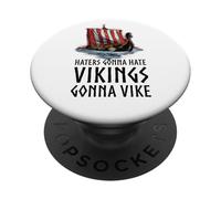 Viking Dragon Ship - Vikings gonna vike - Storia medievale PopSockets PopGrip Adesivo