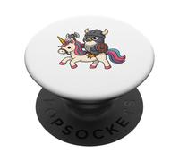 Viking - Falco pellegrino che cavalca un unicorno, per ragazzi, ragazze, donne, bambini PopSockets PopGrip Adesivo