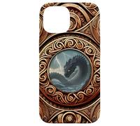 Viking Norse Mythology - Jormungandr - Oseberg Style V1 Custodia per iPhone 15