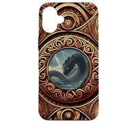 Viking Norse Mythology - Jormungandr - Oseberg Style V1 Custodia per iPhone 16 Plus