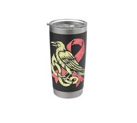 Viking Norse Raven - Combattere il cancro al seno Bicchiere termico in acciaio inox doppia parete