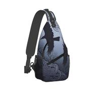 Viking Norse Rune With Odin Crows Donna Uomo Borsa Monospalla Multitasche Borsello Tracolla Casual Borsa A Tracolla Per Campeggio Treeking Lavoro