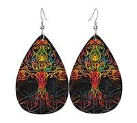 Viking Norse Tree Life Orecchini In Pelle Stampato Orecchini Divertenti Pendenti Per Feste Cosplay