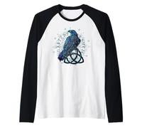 Viking Odin Raven Huginn & Muninn - Maglietta con Mitologia scandinava Maglia con Maniche Raglan