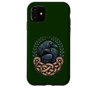 Viking Raven Huginn & Muninn norreno celtico retrò mistico Custodia per iPhone 11