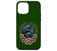 Viking Raven Huginn & Muninn norreno celtico retrò mistico Custodia per iPhone 12 Pro Max