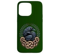 Viking Raven Huginn & Muninn norreno celtico retrò mistico Custodia per iPhone 15 Pro Max