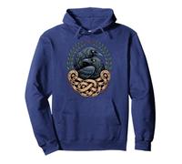 Viking Raven Huginn & Muninn norreno Celtico retrò Mistico Felpa con Cappuccio