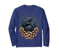 Viking Raven Huginn & Muninn norreno Celtico retrò Mistico Maglia a Manica