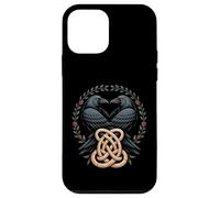 Viking Ravens Huginn & Muninn - Nodo celtico Corvo Nero Custodia per iPhone 12 mini