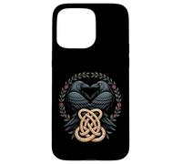 Viking Ravens Huginn & Muninn - Nodo celtico Corvo Nero Custodia per iPhone 15 Pro Max