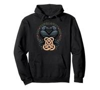 Viking Ravens Huginn & Muninn - Nodo Celtico Corvo Nero Felpa con Cappuccio