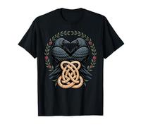 Viking Ravens Huginn & Muninn - Nodo Celtico Corvo Nero Maglietta