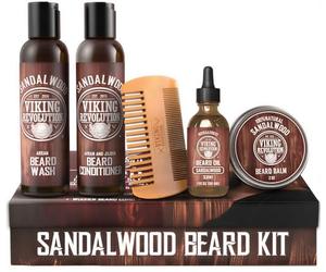 Viking Revolution - Kit Barba Uomo - Regalo Uomo - Ammorbidisce e Lenisce il Prurito, Include Detergente, Olio, Balsamo e Pettine Barba