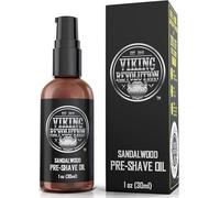 Viking Revolution - Olio Pre Rasatura Barba Uomo - Miglior Olio da Barba al Sandalo per Rasoio di Sicurezza e Rasoio a Mano Libera - Per una Rasatura Liscia e Senza Irritazioni - 30 ml