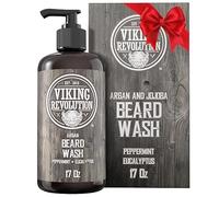 Viking Revolution - Shampoo Barba - Bagnoschiuma Naturale con Olio di Argan & Jojoba - Ammorbidisce e Rafforza - Menta piperita ed Eucalipto - 500 ml