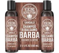 Viking Revolution - Shampoo Barba Uomo - Include Balsamo con Oli di Argan e Jojoba - Ammorbidisce, Lenisce e Rinforza la Barba - Profumo Naturale al Sandalo - 2x150 ml
