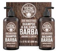 Viking Revolution - Shampoo Barba Uomo - Include Balsamo con Oli di Argan e Jojoba - Ammorbidisce, Lenisce e Rinforza la Barba - Oud Maestoso - 2x500 ml