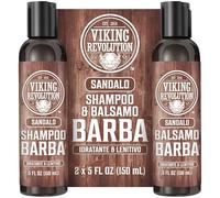 Viking Revolution - Shampoo Barba Uomo - Include Balsamo con Oli di Argan e Jojoba - Ammorbidisce, Lenisce e Rinforza la Barba - Profumo Naturale al Sandalo - 2x150 ml