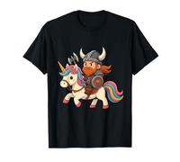Viking Riding A Unicorn Ragazzi Ragazze Uomini Donne Bambini Adulti Adolescenti Maglietta