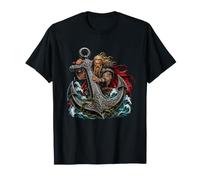 Viking Sea Warrior con gigantesca Ancora celtica Maglietta