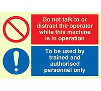 Viking segni cm202-a4l-pv "Do Not Talk o distrarre Machine operatore, personale specializzato solo" Sign, Photoluminescent vinile, sticker, 300 mm altezza x 200 mm larghezza
