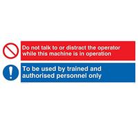 Viking segni cm202-l31 - 3 m "Do Not Talk o distrarre Machine operatore, personale specializzato solo" Sign, 3 mm, plastica, rigido, 300 mm altezza x 100 mm larghezza