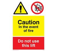 Viking segni cv140-a6p-v "Caution in caso d' incendio, non utilizzare questa Lift" Sign, vinile/adesivo, 100 mm altezza x 150 mm larghezza