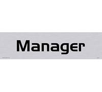Viking segni dv1097-l26-sv "manager targa per porta, Handel gothic font, vinile adesivo, argento 225 mm H x 60 mm W