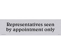 Viking segni dv741-l26-s "rappresentanti Seen by Appointment Only" Sign, positive testo nero, plastica semi-rigida argento, 225 mm H x 60 mm W