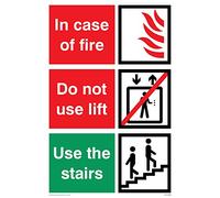 Viking segni fv1350-a2p-ac "in caso di incendio; non usare ascensore, usare le scale" Sign, composito, in alluminio, 600 mm altezza x 400 mm larghezza