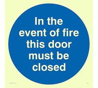 Viking segni ma214-s20-pv "in caso d' incendio questa porta deve essere chiuso" Sign, Photo Luminescent sticker, 200 mm x 200 mm