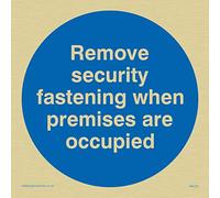 Viking segni ma223-s10-g "Remove, con chiusura di sicurezza quando sono occupati" Sign, oro rigido in plastica, 100 mm altezza x 100 mm larghezza