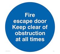 Viking segni ma225-s40-v "Fire Escape Door Keep Clear di ostruzione in ogni momento" Sign, vinile, 400 mm altezza x 400 mm larghezza