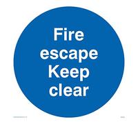 Viking segni ma226-s15 - 1 m "Fire Escape Keep Clear" Sign, 1 mm in plastica semirigida, 150 mm altezza x 150 mm larghezza