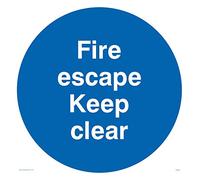 Viking segni ma226-s20 - 1 m "Fire Escape Keep Clear" Sign, 1 mm in plastica semirigida, 200 mm altezza x 200 mm larghezza