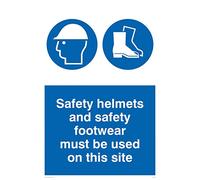 Viking segni mc515-a2p-v "Caschi di sicurezza e calzature di sicurezza devono essere usato su questo sito" Sign, vinile, 600 mm altezza x 400 mm larghezza