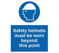 Viking segni mc528-a3p-v "Caschi di sicurezza devono essere indossati oltre questo punto" Sign, vinile, 400 mm altezza x 300 mm larghezza