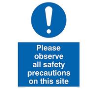 Viking segni mc533-a3p-1 m "si prega di osservare tutte le misure di sicurezza su questo sito" Sign, 1 mm in plastica semirigida, 400 mm altezza x 300 mm larghezza